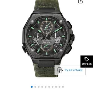 Bulova Precisionist Black and Green Chronograph